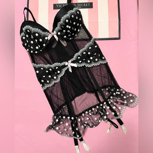 CLEARANCE $78 Victoria's Secret Collection Corset Garter Slip Dress. 34C - Picture 4 of 6